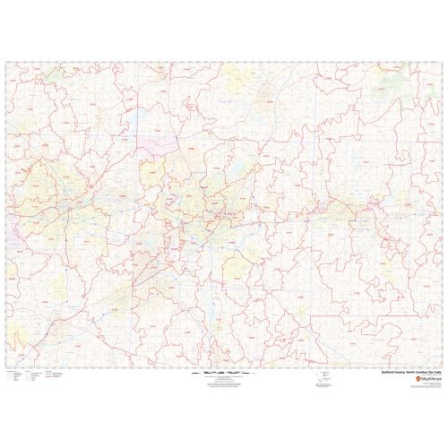 Guilford County Zip Code Map
