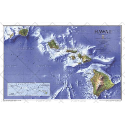 Hawaii Published 1995 Map
