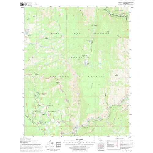 Hockett Peak Quadrangle Map, California Map