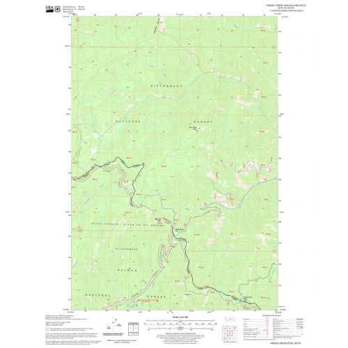Horse Creek Pass Quadrangle Map, Idaho Map