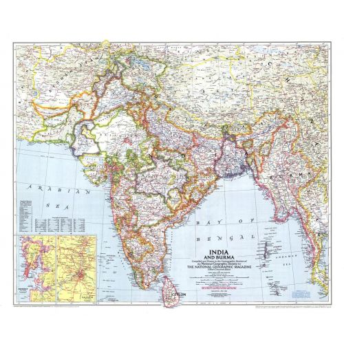 India And Burma Published 1946 Map