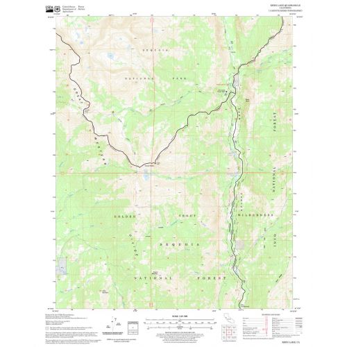 Kern Lake Quadrangle Map, California Map