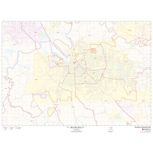 Montgomery Alabama ZIP Code Map