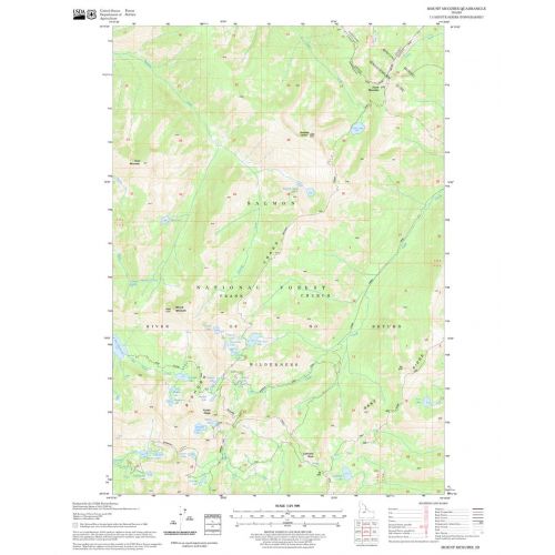 Mount McGuire Quadrangle Map, Idaho Map
