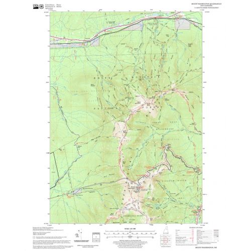 Mount Washington Quadrangle Map, New Hampshire-Vermont Map