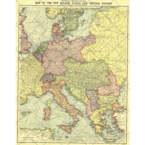New Balkan States And Central Europe Published 1914 Map