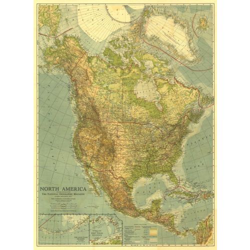 North America Published 1924 Map