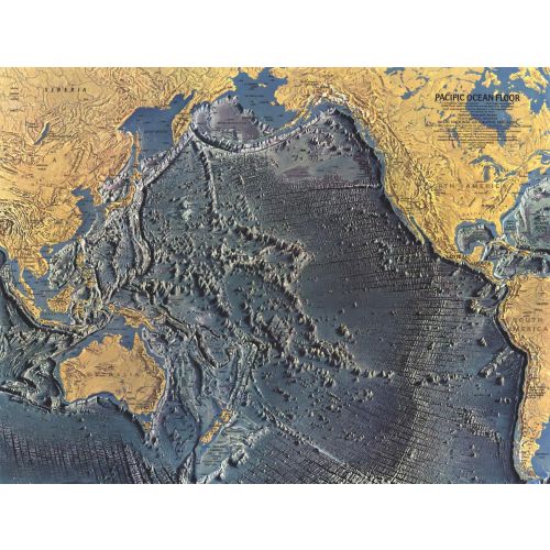 Pacific Ocean Floor Published 1969 Map