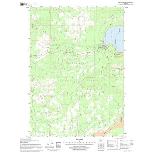 Paulina Peak Quadrangle Map, Oregon Map