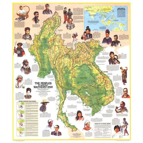 Peoples Of Mainland Southeast Asia Published 1971 Map