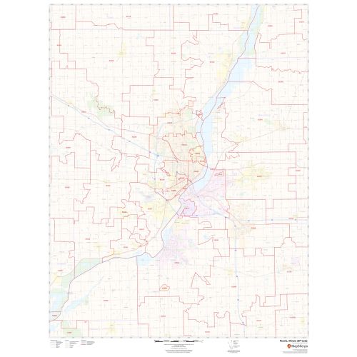 Peoria ZIP Code Map, Illinois