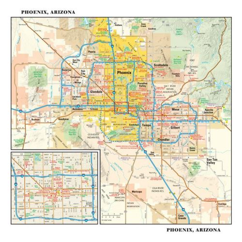 Phoenix Arizona Wall Map