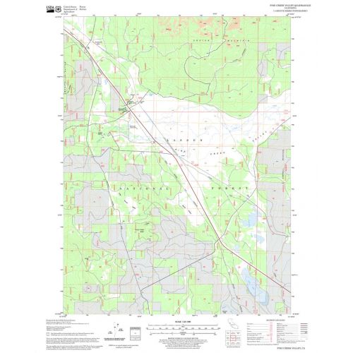 Pine Creek Valley Quadrangle Map, California Map