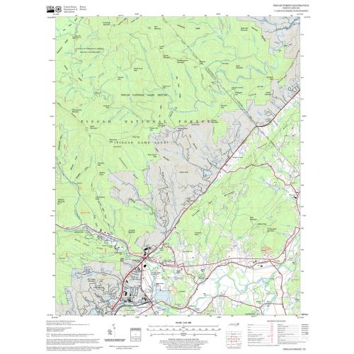 Pisgah Forest Quadrangle Map, North Carolina Map