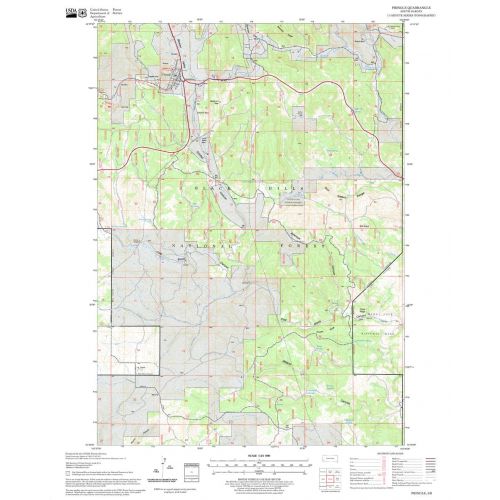 Pringle Quadrangle Map, South Dakota Map