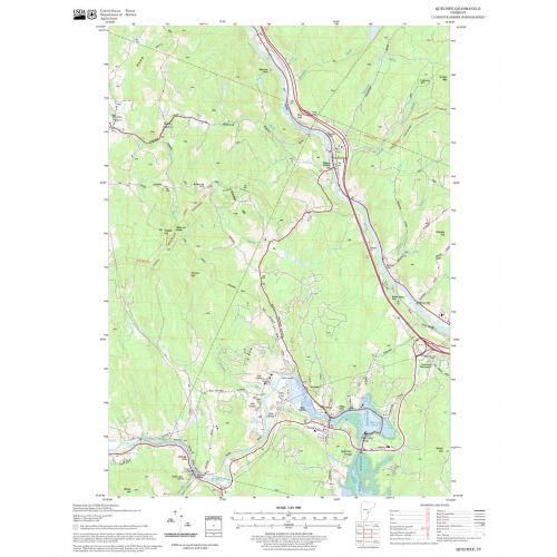Quechee Quadrangle Map, New Hampshire-Vermont Map