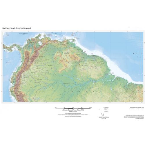 Regional Relief Northern South America Map