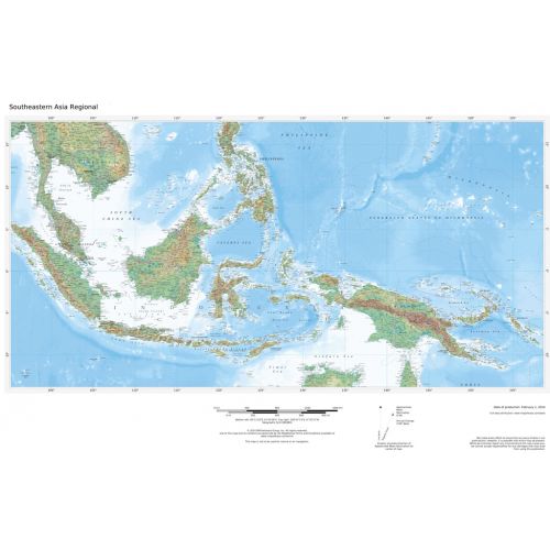 Regional Relief Southeastern Asia Map