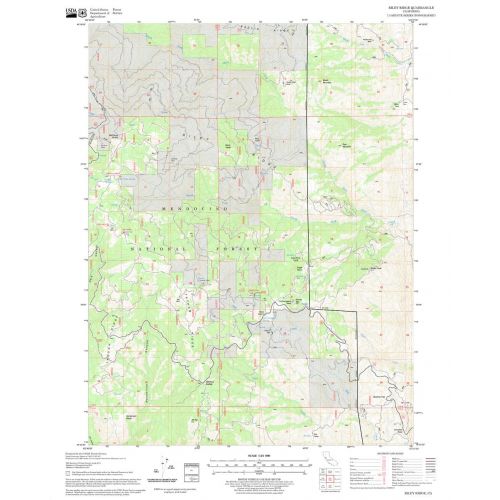 Riley Ridge Quadrangle Map, California Map