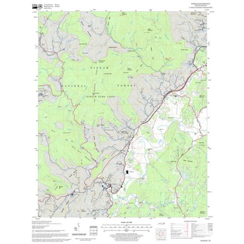 Rosman Quadrangle Map, North Carolina Map