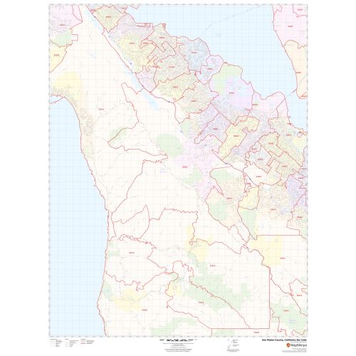 San Mateo CA ZIP Code Map, California