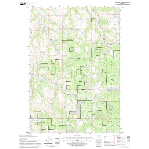 Sherrard Hill Quadrangle Map, South Dakota Map