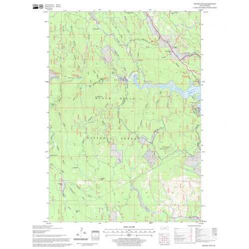 Silver City Quadrangle Map, South Dakota Map