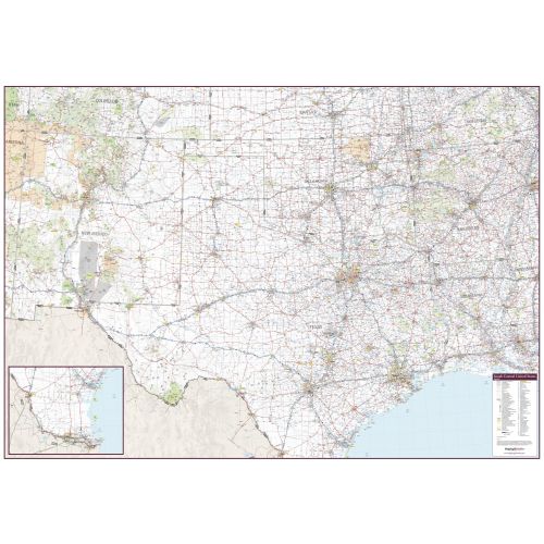 South Central United States Wall Map