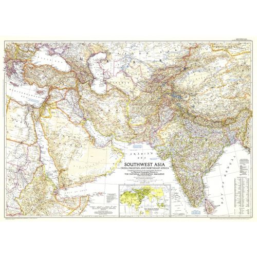 Southwest Asia Published 1952 Map