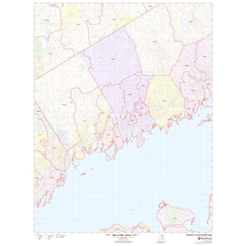 Stamford ZIP Code Map, Connecticut