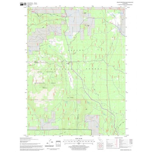 Swain Mountain Quadrangle Map, California Map