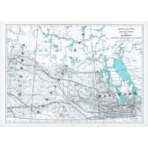 Telegraphs Manitoba Saskatchewan And Alberta 1906 Map