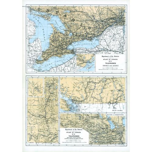 Telephones Ontario Quebec Western Canada And Yukon 1906 Map