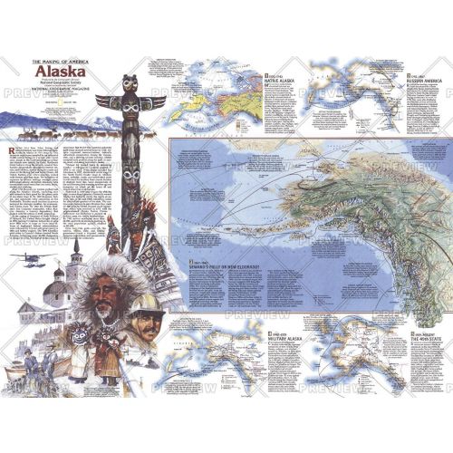 The Making Of America Alaska Theme Published 1984 Map