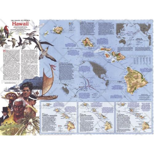The Making Of America Hawaii Theme Published 1983 Map