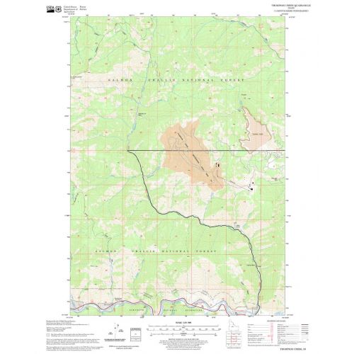 Thompson Creek Quadrangle Map, Idaho Map