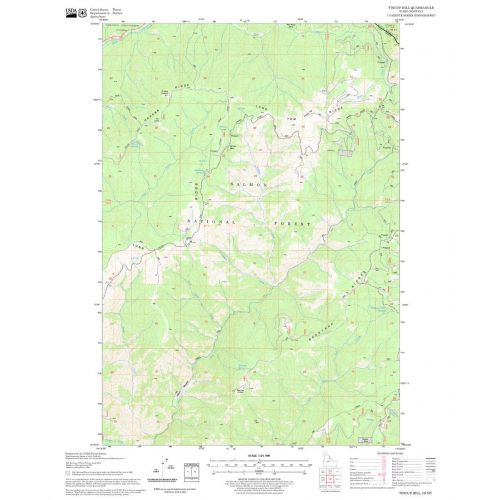 Tincup Hill Quadrangle Map, Idaho Map
