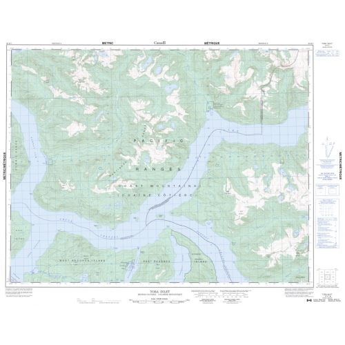 Toba Inlet - 92 K/7 - British Columbia Map