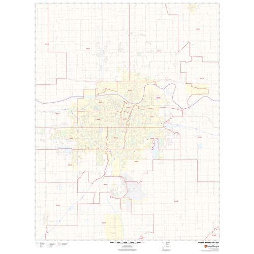 Topeka ZIP Code Map, Kansas