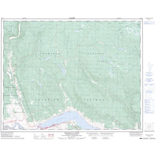 Tranquille River - 92 I/15 - British Columbia Map
