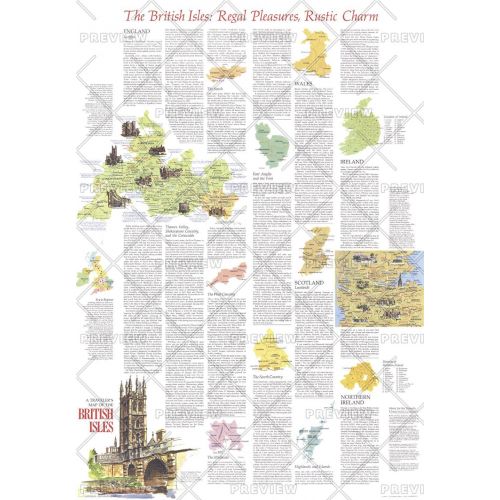 Travelers Map Of The British Isles Theme Published 1974