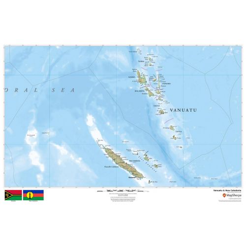 Vanuatu New Caledonia Map