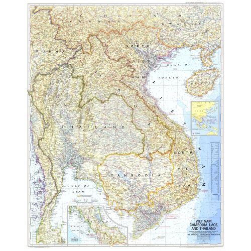 Vietnam Cambodia Laos And Thailand Published 1967 Map