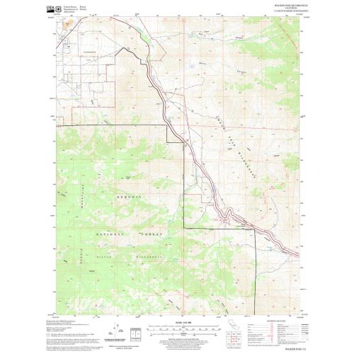 Walker Pass Quadrangle Map, California Map