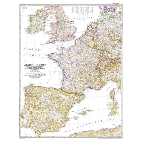 Western Europe Published 1950 Map