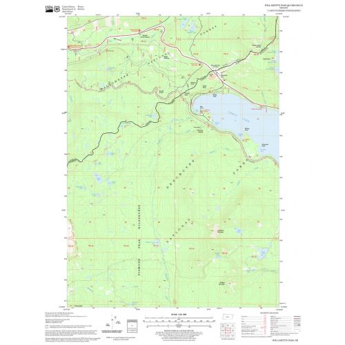 Willamette Pass Quadrangle Map, Oregon Map
