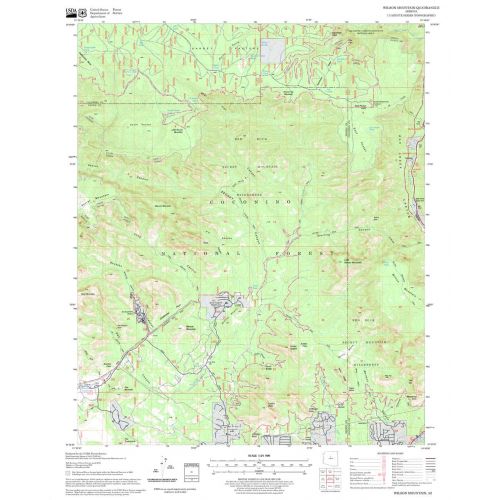Wilson Mountain Quadrangle Map, Arizona Map