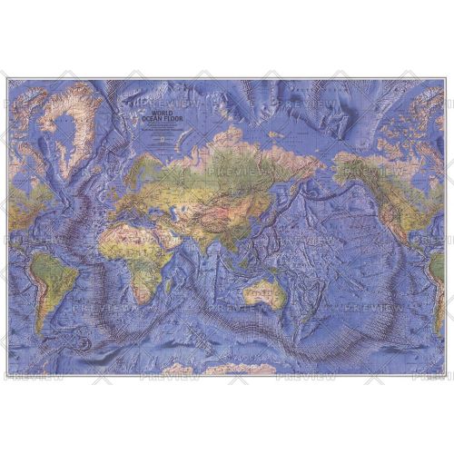 World Ocean Floor Published 1981 Map