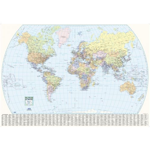 World Wall Map English And French