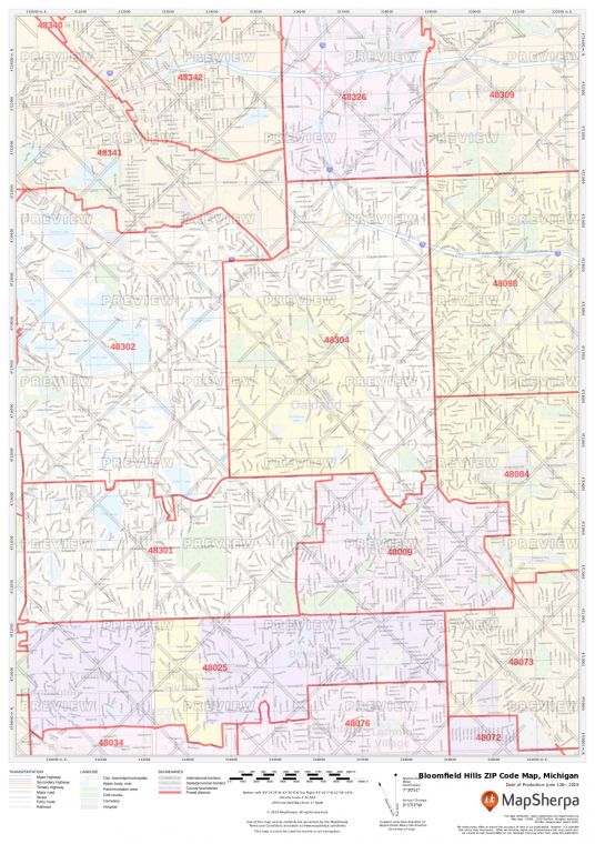 Bloomfield Hills ZIP Code Map